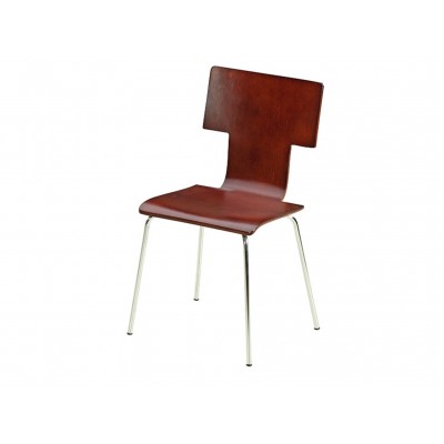 Καρέκλα No1410 χρώμιο ΤΑΦ σε καρυδί χρώμα
