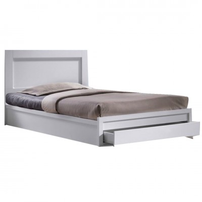 LIFE Κρεβάτι Μονό με Συρτάρι, για Στρώμα 90x190cm, Απόχρωση Άσπρο