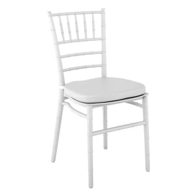 ILONA PP Καρέκλα Εστίασης - Catering Στοιβαζόμενη PP Άσπρο Μαξιλάρι Pu Άσπρο (Αδιάβροχο)