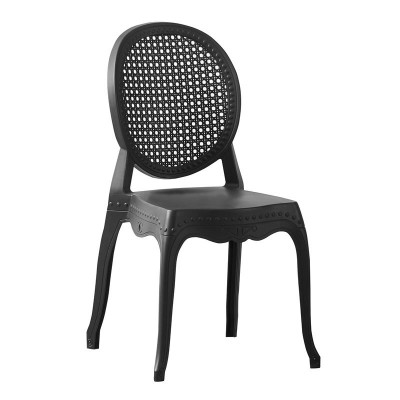 DYNASTY Καρέκλα Εστίασης - Catering Στοιβαζόμενη Μαύρο PP - UV Protection