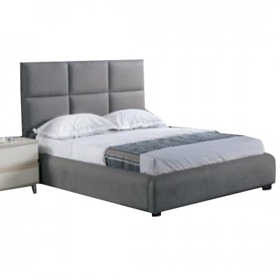 MAXIM Κρεβάτι Διπλό, για Στρώμα 160x200cm, Ύφασμα Σκούρο Γκρι