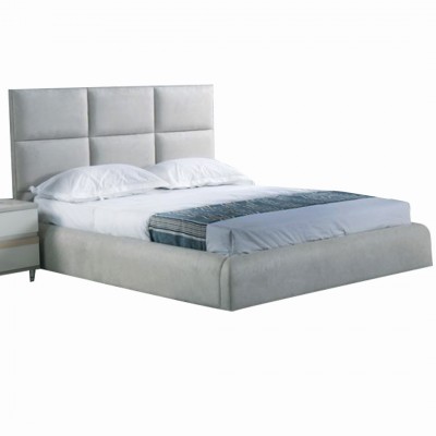 MAXIM Κρεβάτι Διπλό, για Στρώμα 160x200cm, Ύφασμα Απόχρωση Ανοιχτό Γκρι